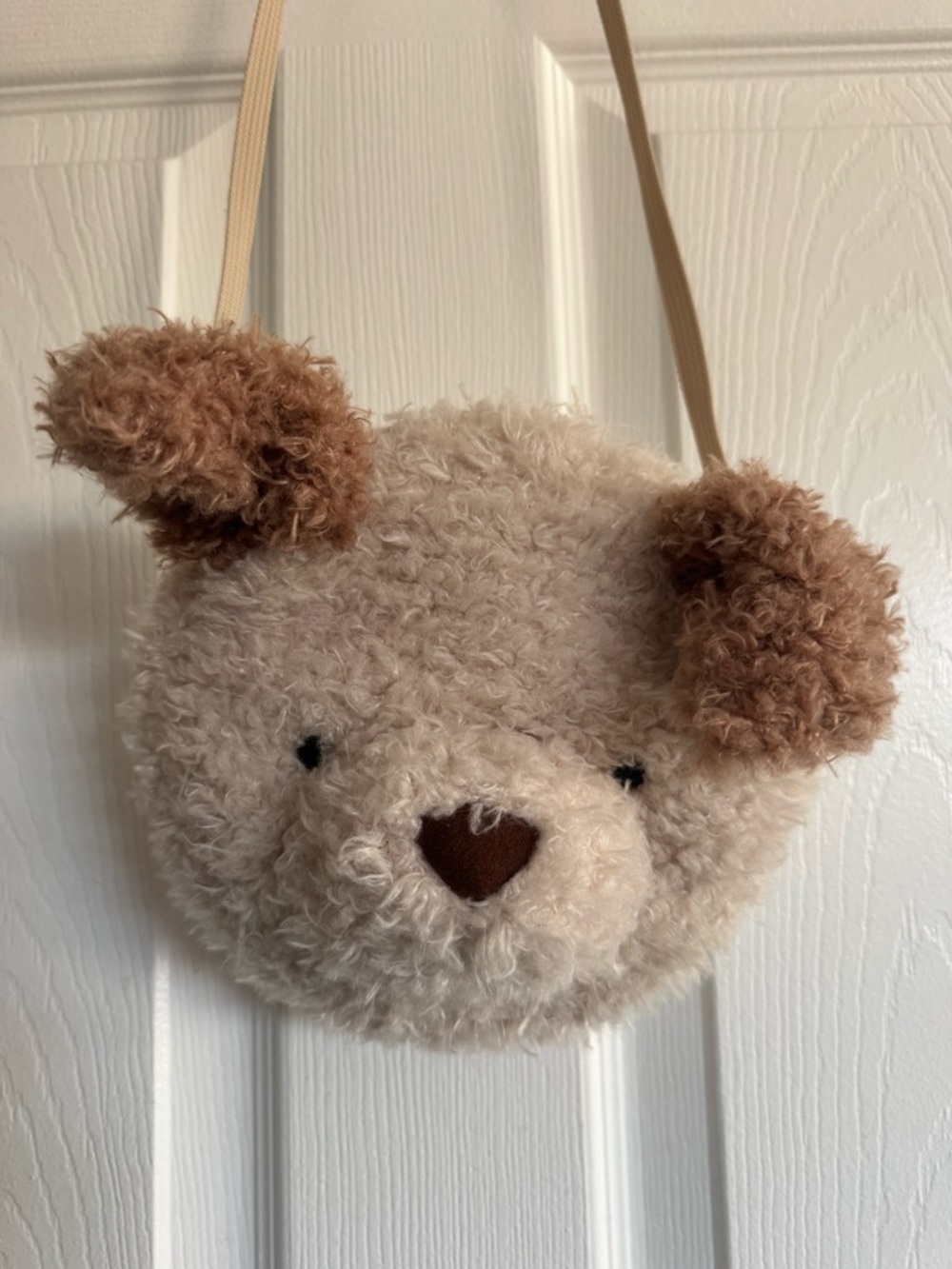 Jellycat Plush Teddy Crossbody Bag in Cream and Brown